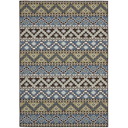 Safavieh Veranda Power Loomed Square Rug- Blue - Creme- 6 ft. 7 in. x 6 ft. 7 in. VER095-0651-7SQ